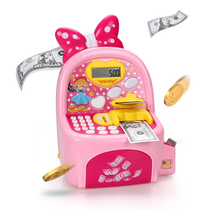 FiveStar per bambini registratore di cassa elettronico giocattolo risparmio denaro Mini ATM salvadanaio ruolo fingere giocattoli da gioco per bambini