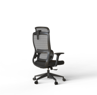 Chaise de bureau ergonomique moderne en PP à dossier haut entièrement en maille, pivotante avec appui-tête et soutien lombaire réglables