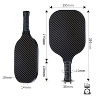 Paleta de Pickleball de fibra de carbono T700 con núcleo de PP de panal de alta gama personalizada