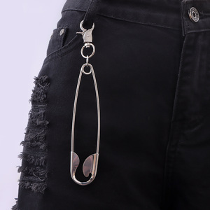 Porte-clés en acier inoxydable avec épingle de sûreté, grande taille, accessoire de mode pour sac à dos, vêtements et décoration de taille - Product Image 6