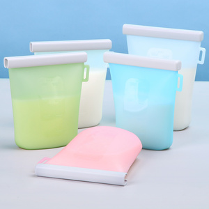 حاوية طعام متعددة الوظائف صديقة للبيئة خالية من مادة BPA قابلة لإعادة الاستخدام للحفظ والتجميد مصنوعة من السيليكون للوجبات الخفيفة وحليب الأم والمطبخ - Product Image 5