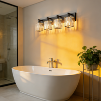 Lampe murale LED en cristal de luxe simple américaine, salon, coiffeuse, fer, moderne, murale, lumière frontale