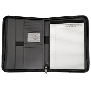 Modernqiu Tùy Chỉnh A4 Kích Thước PU Da Kinh Doanh <span class=keywords><strong>Padfolio</strong></span> Chất Lượng Cao Zippered Phỏng Vấn Danh Mục Đầu Tư Da Thư Mục - Product Image 5