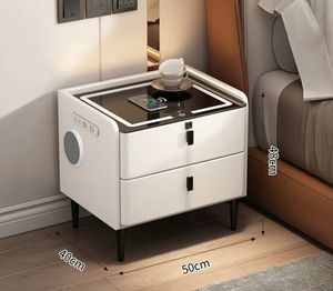 Avrupa tarzı şarj edilebilir akıllı gri akıllı cam 2 mobilya uzun komodin kablosuz şarj ile - Product Image 5