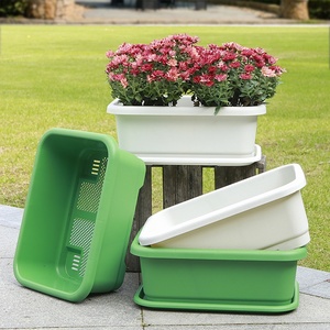 Pot de fleurs en résine de style pastoral HUFU pour légumes et fraises, grande taille, résistant au soleil - Product Image 1