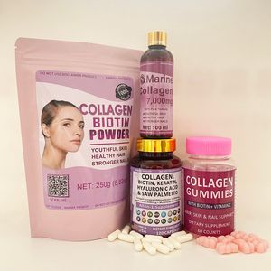 Paket Suplemen Diet Kapsul Kolagen Permen Kolagen Protein Pemutih Kulit Vitamin <span class=keywords><strong>L</strong></span>-<span class=keywords><strong>Glutathione</strong></span> Permen Kolagen - Product Image 1