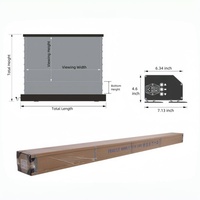 Écran de projection électrique motorisé invisible pour sol - Matériau PVC, surface micro-perforée acoustiquement transparente, 72"-150"