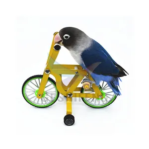 Nieuw Ontwerp Huisdier Vogel Houten Dier Mini Papegaai Fiets Creatief Leuk Speelgoed Voor Papegaaien