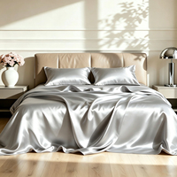Ensemble de literie en satin quatre pièces, imitation soie, taies d'oreiller, drap plat, housse de couette, élégant fournisseur pour chambre d'hôtel