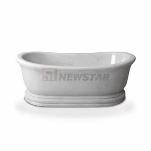 Newstar יוקרה אמבטיה חיצונית עגולה מותאם אישית אמבטיה אבן משטח אמבטיה אבן משטח משטח אמבטיה חופשית