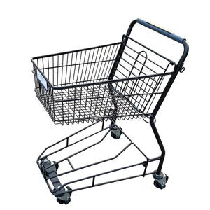 トップ品質和風イオンブラックコーティングメタルショッピングカートショッピングトロリー - Product Image 1