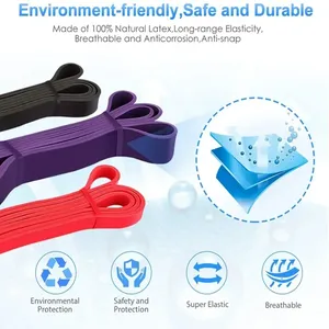 Phòng tập thể dục tập thể dục kéo lên đàn hồi điện vòng dài nặng ban nhạc tùy chỉnh thiết kế logo TPE Latex kháng ban nhạc thiết lập - Product Image 5