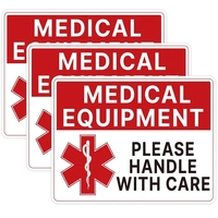 Autocollant d'avertissement personnalisé en vinyle pour poignée d'équipement médical, pour hôpital, pharmacie, entrepôt, boîte en carton, adhésif durable, sécurité