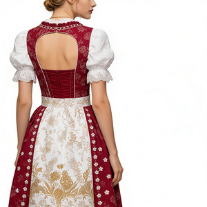 Robe Dirndl en polyester pour femmes adultes, pour les festivals de la bière, <span class=keywords><strong>Halloween</strong></span>, carnaval, costume traditionnel bavarois - Product Image 4