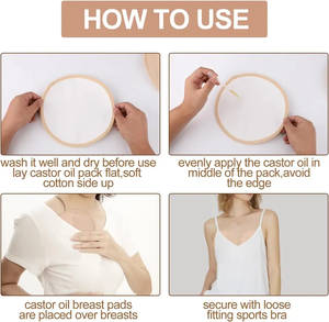 Professional High Quality Push up <strong>Bra</strong> Cup Soft Round <strong>Bra</strong> Pads Castor Oil Pack Kit With Adjustable Strap Castor Oil Pack Wrap - Product Image 6