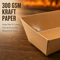 Barquettes profondes pour poulet frit, en papier kraft anti-graisse avec revêtement intérieur en PE, idéales pour les morceaux croustillants et les sauces.