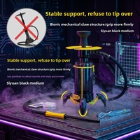Ensemble complet de chicha en métal pour bars et usage domestique, kit de chicha au design miroir avec éclairage et divertissement
