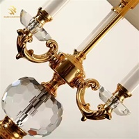 Lampe de table décorative en métal et cristal de luxe européen, pour hôtel, salon, chevet