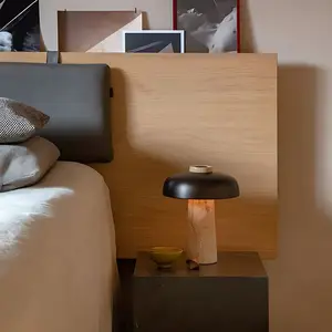 Modern doğal taş mantar masa lambası yatak odası oturma için yeni koleksiyon sanat dekoratif masa lambası otel