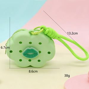 Porte-clés DIY en silicone avec trou, mini porte-monnaie nuage triangulaire, étui portable pour écouteurs, breloque de sac pour enfants et filles, cadeau d'anniversaire - Product Image 6