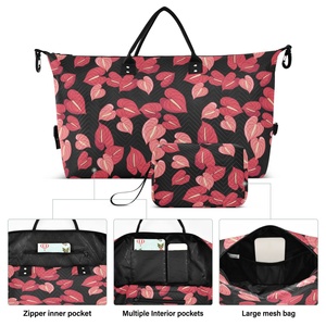 Bolsa de Gimnasio de Diseño con Estampado de Anturio Rojo Hawaiano, MOQ Bajo, Ligera, para Viaje, con Neceser - Product Image 2