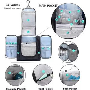 Customfashion Functional Portable Hanging <b>Travel</b> <b>Wash</b> Cosmetic Bag With Hook - Product Image 4