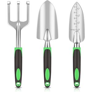 Offre Spéciale – Ensemble d'outils de jardinage à batterie en acier inoxydable de qualité industrielle avec manche en caoutchouc, comprenant une houe, une pelle, un désherbeur et un râteau – Personnalisable OEM - Product Image 3