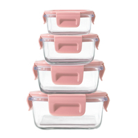 Récipients de stockage des aliments en verre sûrs pour micro-ondes et congélateur Récipients de préparation de repas en verre à domicile avec couvercles