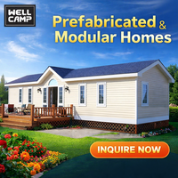 WELLCAMP Maison de montagne rustique en structure acier, Villa légère en acier, 2 chambres, Maisons modulaires de luxe, Étanches, Alimentées à l'énergie solaire
