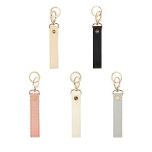 RTS Colorful PU Leather Keychain Long Wrist Keychain Strap Simple <b>Key</b> <b>Ring</b> Holder - Product Image 1