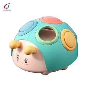Chengji Press Play Toy Early Educational Color Matching Cartoon Beetle Finger Button Hole Sensory Fidget Silicone Press Toy