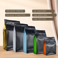 Vente directe fabricant Sachet à fond plat pour thé et grains avec valve, fermeture éclair, corde de suspension, en feuille d'aluminium, refermable pour aliments, impression héliogravure