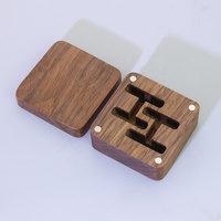 Boîte à bijoux en bois de haute qualité, personnalisée avec logo gravé au laser, pour boutons de manchette, pince à cravate, bague, boîte de protection de bijoux de luxe