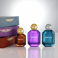 Flacon pulvérisateur de parfum pour homme en verre bleu, en stock, avec pompe, capacité 50ml 100ml, design tendance