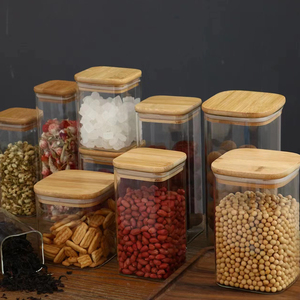 Wholesale Kitchen Freshness Preservation Borosilicate Square Glass Storage Jar