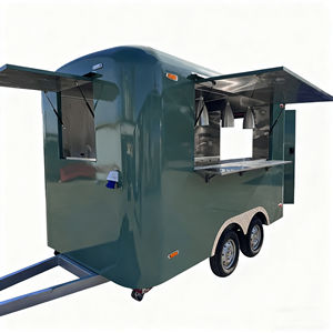 Chariot de vente ambulante multifonctionnel à 4 roues en acier inoxydable vert pour la vente de glaces, de nourriture rapide et de collations, service de restauration commercial - Product Image 1