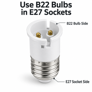 <span class=keywords><strong>Adaptateur</strong></span> de <span class=keywords><strong>douille</strong></span> E27 vers B22 à <span class=keywords><strong>vis</strong></span> vers baïonnette pour ampoules LED, CFL et incandescentes – Vente directe usine - Product Image 2