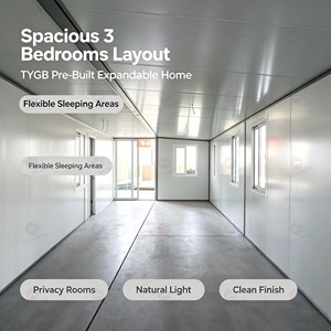 <span class=keywords><strong>Casas</strong></span> Plegables Prefabricadas TYGB de 40 pies, Color Gris, 3 Dormitorios, 1 Baño, 1 Cocina, <span class=keywords><strong>Casas</strong></span> Contenedor Expandibles en Venta, Enfocadas en la Calidad - Product Image 2