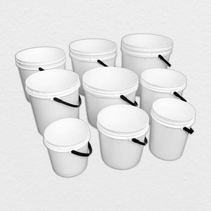 Seau en plastique 4L HDPE PPC ou PPCR, qualité alimentaire, plusieurs couleurs, adapté à un usage industriel, avec ou sans couvercle - Product Image 1