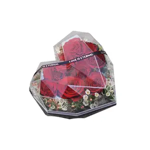 Tondo toptan kalp çiçek kutusu gül lüks çiçek kutusu lüks kutu ambalaj korunmuş güller için