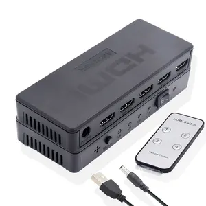 4k*2k HDMI-Switcher 4×1 Mini-Typ mit Fernbedienung 4 In 1 Out Pigtail Auto-Übertragungskabel für DVD HDTV Xbox PS3 PS4 PS5