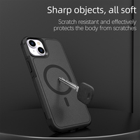 Givré 2 en 1 TPU + PC Armure Anti-Chute Téléphone Cas pour iPhone 15 Plus Cas Magnétique Charge Couverture de Téléphone pour iPhone 15 Pro Max