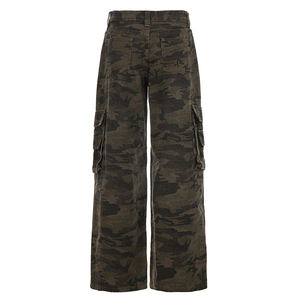 Jean cargo en denim vintage respirant et audacieux Y2K - Imprimé camouflage et taille basse, jambe droite décontractée pour le streetwear - Product Image 6