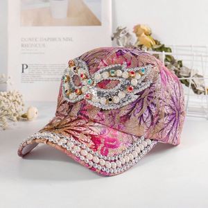Gorra de Béisbol Rosa con Pedrería para Mujer, Original, al por Mayor - Product Image 4