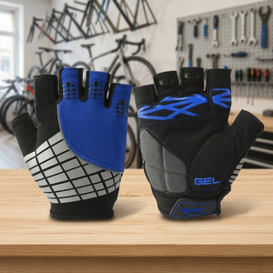 Guantes Deportivos Unisex Transpirables de Medio Dedo para Ciclismo/Bicicleta de Montaña, Entrenamiento Físico, Deportes al Aire Libre, de Cuero y Spandex con Protección Contra Impactos - Product Image 3
