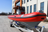 Bateau pneumatique rigide 20FT ALU620 à double coque en Hypalon PVC, bateau à rames pour la pêche et la dérive, coque en aluminium