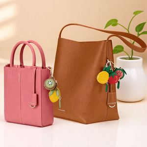 Creative leather fruit-shaped zipper coin <b>purse</b>, <b>red</b> apple-shaped locator leather case keychain pendant - Product Image 2