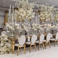 Suporte de vela de cristal de castiçal, suporte de flores para mesas em casamentos
