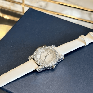 Reloj de Lujo para Mujer con Diamantes Incrustados, Bisel de Cristal Brillante, Esfera con Números Romanos, Elegante Reloj de Pulsera para Mujer Chopards - Product Image 1