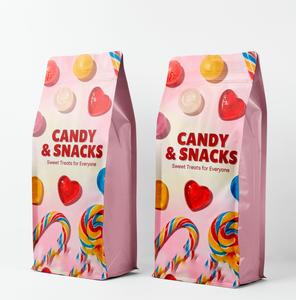 ถุงพลาสติกใส่ขนม ขนาด 500 กรัม 1000 กรัม สีชมพู คุณภาพดี แบบก้นแบน มีซิปแบบตัว T สำหรับขนมหวาน - Product Image 2